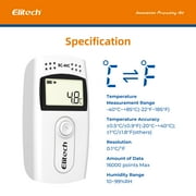 Elitech Temperature and Humidity Data Logger 16000 Points Record Capacity
