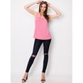 thumbnail image 4 of Made by Johnny Women's Casual Loose Fit Sleeveless Pleated Scoop Neck Tank Top XXL PINK, 4 of 4