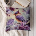 thumbnail image 6 of Dreamy purple flowers and birds Linen toss pillowcase Decoration pillowcase Gift preferred 18x18" Cushion cover 2 set Sofa pillowcase Sofa bedroom living room car, 6 of 6
