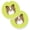 Green, variant on Checkerboard Lime Green Papillon Set of 2 Cup Holder Car Coaster