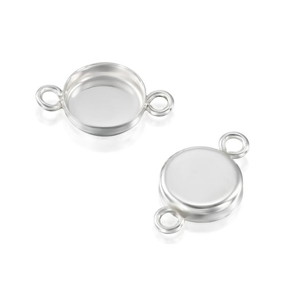 Stera Jewelry 6 Pcs Ensemble Rond 8mm avec 2 Boucles Bague en Argent Sterling 925 pour Pendentifs Bracelets Boucles d'Oreilles