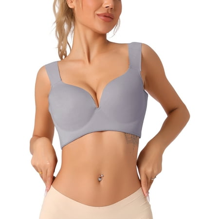 Allegra K Women s Wirefree Bra Full Coverage Push Up Vest Bralette