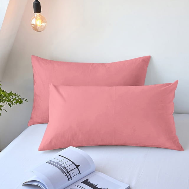 Funda de Almohada Corporal Suave y Transpirable de Terciopelo (2 Unidades) | Poliéster Rosa 48X74Cm | Funda de Almohada de Cuerpo Entero para Todas Las Estaciones, Ideal para Personas Que Sudan Mucho