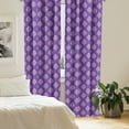 thumbnail image 2 of Ambesonne Vintage Asian Curtains, Thai Ornaments Art, Pair of 28"x95", Blue Violet and Baby Pink, 2 of 5