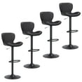 thumbnail image 2 of Walsunny Adjustable Bar Stools Set of 4 Leather Upholstered Swivel Counter Stools Counter Height Bar Stools with Large Base, Room Bar, Black, 2 of 7