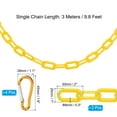 thumbnail image 2 of Uxcell 2Pcs Total 20Ft Plastic Safety Barrier Chain, 4 Magnetic Hooks, Yellow, 2 of 6