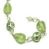 Cousin Glass Green Beads with Wire Wrap, 1 Each