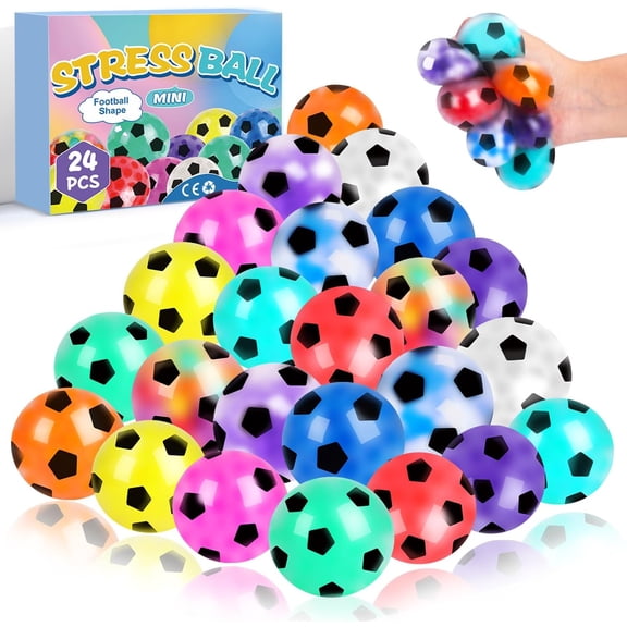 FufuCrick Soccer Ball Fidget Toys 12-Pack 24pcs Office Accessory Squishy Tactile Sensory Gadget Desk Ornament Decor for Adult Workspace