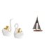 thumbnail image 1 of Figuras de cisne y estatua de , adorno de mesa, artesanía, decoración para parejas, estantería, entrada, hotel, escritorio, sala de estar., 1 of 8