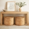thumbnail image 3 of Best Choice Products Grand Pouf Rond de Rangement avec Couvercle, Repose-Pieds en Jacinthe d'Eau Tissé à la Main - Naturel, 3 of 8