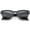 Shiny Black-Silver / Smoke, variant on sunglassLA - Contemporary Wide Temple Keyhole Nose Bridge Half-Frame Sunglasses - 54mm