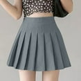 thumbnail image 5 of Women's Solid Color Pleated Tennis Skirt, High Waist Stretchy Athletic Skirt with Built-in Shorts for Yoga, Running, Gym Workouts and Casual Sports Wear,Gray-8,XS, 5 of 6