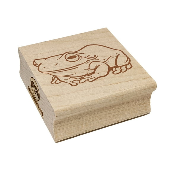 Happy Little Tree Frog Square Rubber Stamp Stamping Scrapbooking Crafting - Medium 1.75in