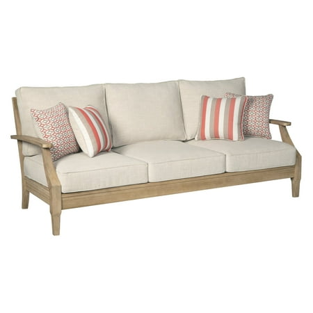Signature Design by Ashley Clare View Eucalyptus Wood Outdoor Sofa with Cushion