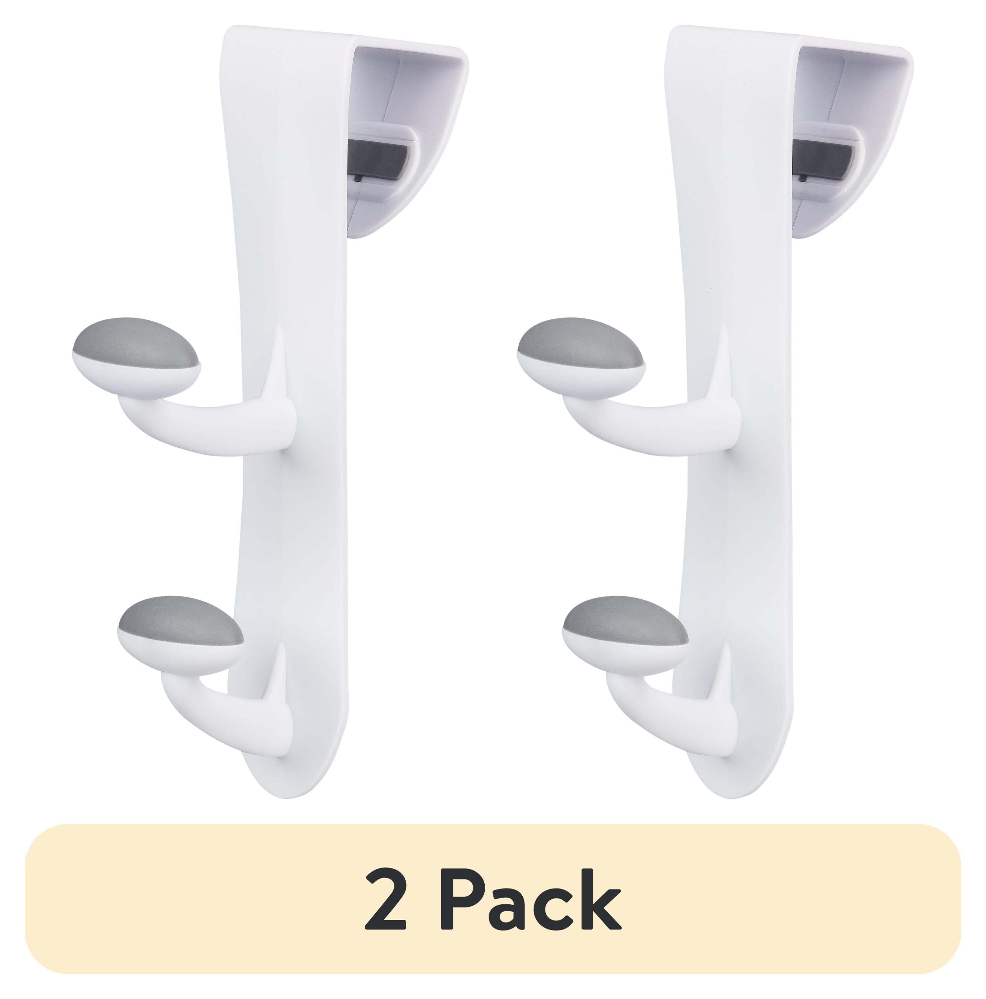Mainstays Over-the-Door Non-Slip Hooks, 2-Pack, White