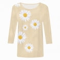 thumbnail image 2 of Towmus Women's 3/4 Sleeve Summer Tops Plus Size T Shirts Loose Fit Crew Neck Casual Tops Summer Sunflower Print Shirts Elbow Length Graphic Tees, 2 of 4