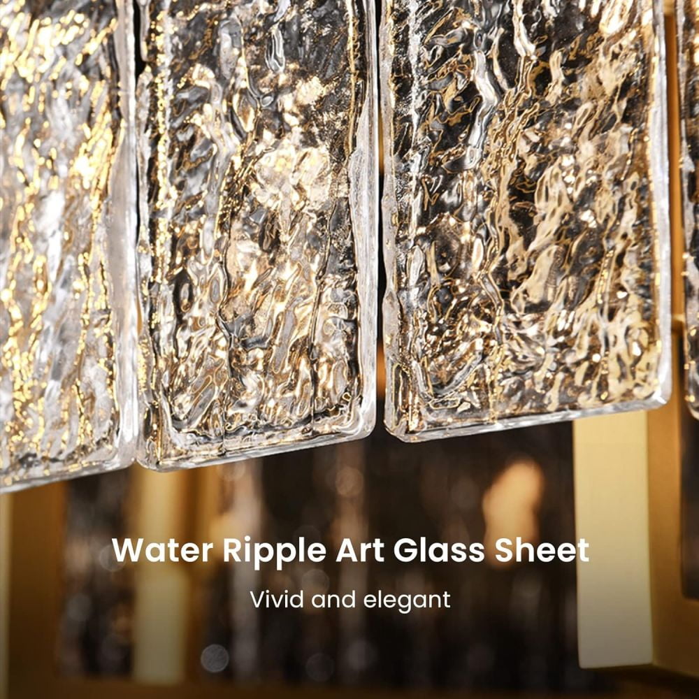 HOOMEDELIER 33.5" Modern Drum Crystal Chandelier Lighting with Glass Shade, 8-Light Gold Luxury Pendant Ceiling Light Fixture for Indoor