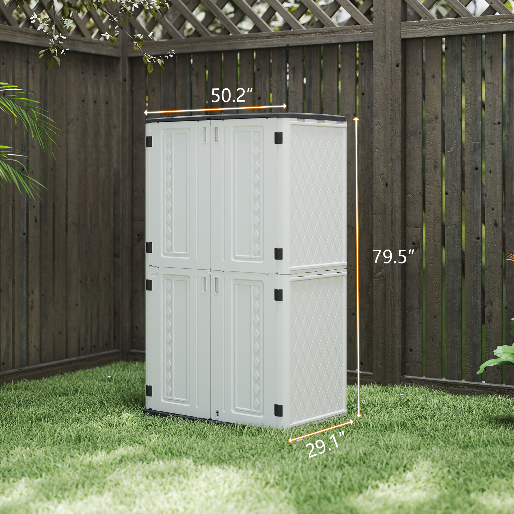 Decksplore Vertical Resin Storage Shed, 52 Cubic Feet Outdoor