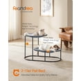 thumbnail image 2 of Feandrea - Cama para gatos, cama elevada de 2 niveles, hamaca transpirable para gatos para hogares multigatos, gatos de interior, con malla extraíble lavable, marco de acero, para verano, gris paloma, 2 of 5