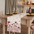 thumbnail image 2 of Table Runners 72 Inches Long Dress Scarves, Pink Flowers Farmhouse Kitchen/Dining Table Runner, Coffee Tablerunners, Spring Watercolor Botanical Floral Beige 16x72 Inch, 2 of 9