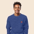 thumbnail image 4 of Dalix Strawberry Embroidered Fleece Crewneck Long Sleeve Sweatshirt Mens in Heather True Royal M Medium, 4 of 5