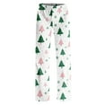 thumbnail image 4 of WTOBBY Women's Holiday-Themed Anime Pajama Pants, Sleepwear with Elastic Waist for Casual Wear, Straight Leg Trousers for Yoga and Christmas Print Design for Cozy Home Use,White L, 4 of 7