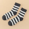 thumbnail image 2 of Kaemgyyd Womens Fuzzy Socks Winter Stripe Non Soft Fleece Lined Sock Men Cozy Warm Sherpa Plush Crew Socks, 2 of 3
