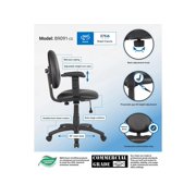 Boss Office Products Diamond Task Chair, Antimicrobial Vinyl with Adjustable Arms, Black