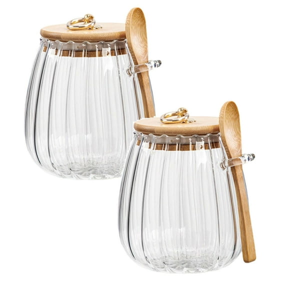 2Pack Glass Coffee Canister Airtight Storage Jar Petal Decorative Container With Lid Metal Handle Easy To Grasp Food Storage Home Decor