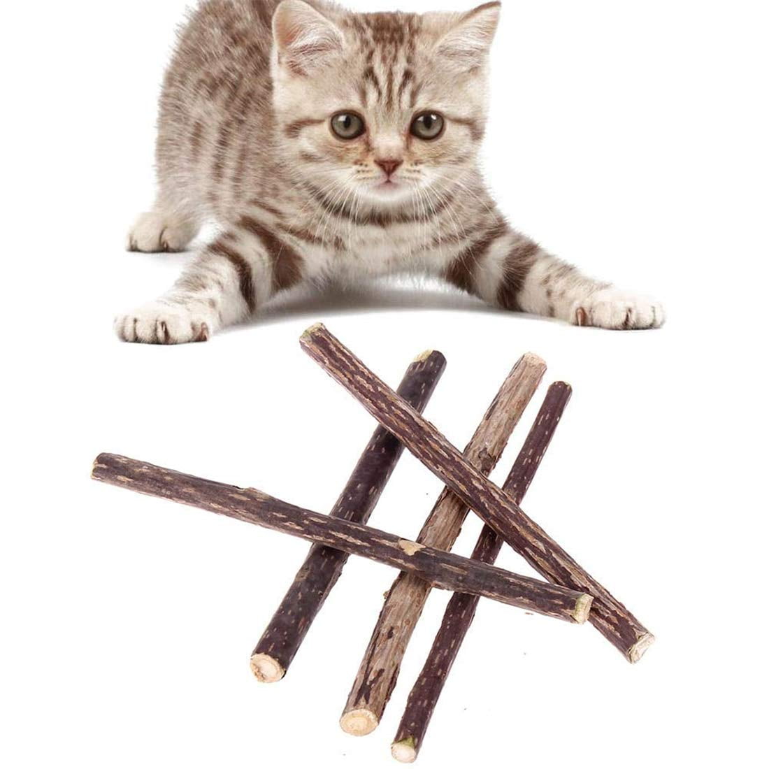 10pcs Cat Catnip Toys,Sticks Natural Cat Molar Chew Toy for Pet Kitten