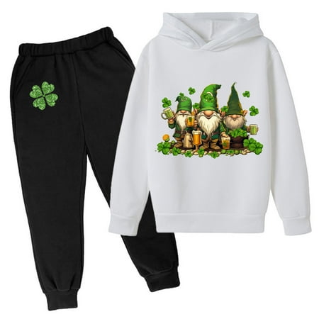

XNHOU Toddler Boy Girl Clothes Set Cool Letter Print Sweat Pullover Hoodie Tracksuit 2 Piece Sweatshirt with Pants Cute Outfits 4-5 Years