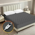 thumbnail image 2 of JUSTLET Protège-Matelas Chauffant Format Simple avec Double Commande 9 Réglages de Chauffage, Protège-Matelas Électrique à Zones Chauffantes, Arrêt Automatique 2-10 Heures, Lavable à la Machine, Gris, 2 of 11