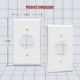 thumbnail image 2 of ENERLITES 1.406" Hole Single Receptacle Outlet Wall Plate, Size 1-Gang 4.50" x 2.76", Polycarbonate Thermoplastic, 8851-W, White, 2 of 5