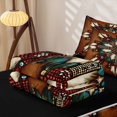 thumbnail image 5 of Erosebridal Gothic Mandala Zipper Full Size Comforter Sets with Fitted Sheet and 2 Pillowcases, Southwestern Feather Zipper Bedding Set, Brick Red Teal, Black Reversible, 5 of 7