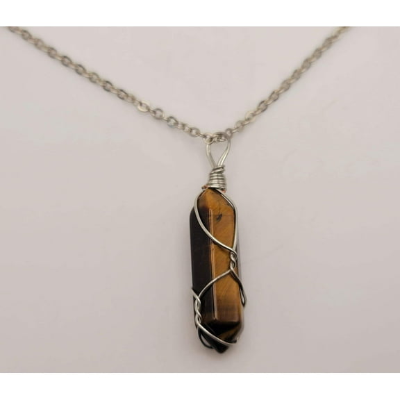 Elegant Silver Wire Wrapped Amazonite Agate Point Necklace - A Stylish Gift for Her