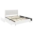 thumbnail image 6 of Anda Queen Size Ivory Boucle Upholstered Platform Bed with Patented 4 Drawers Storage, Tufted Headboard, Wooden Slat Mattress Support, No Box Spring Needed, 6 of 9
