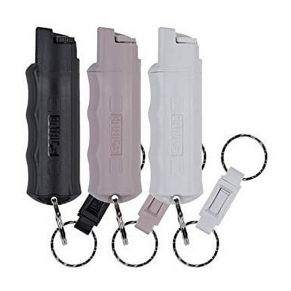 SABRE Pepper Spray with Quick Release Key Ring, Assorted Colors, 3-Pack