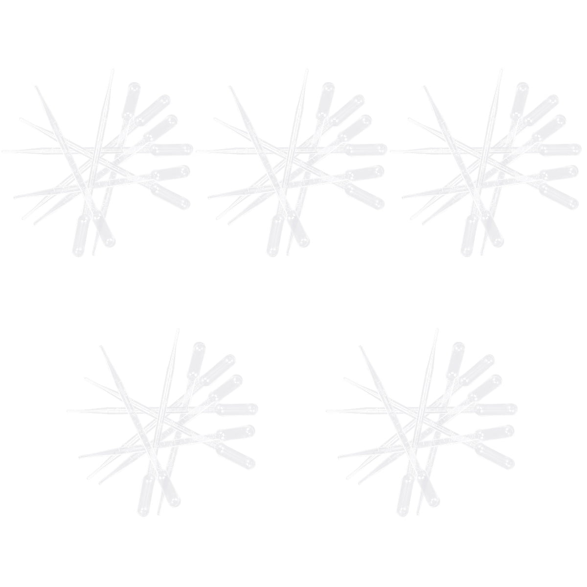 5 Count Pipettes for Laboratory Liquid Dropper Refillable White