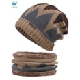 thumbnail image 2 of Deago Winter Beanie Hats Scarf Set Warm Knit Hats Skull Cap Neck Warmer with Thick Fleece Lined Winter Hat & Scarf for Men (Khaki), 2 of 8