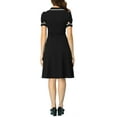 thumbnail image 3 of MODA NOVA Elegant Dress for Juniors Ruffled Peter Pan Collar Midi Dresses, 3 of 5