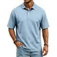 thumbnail image 2 of Golf Shirts for Men Quick Dry Performance Polo Short Sleeve Collared Shirt Light Blue L, 2 of 8