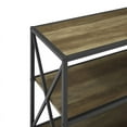 thumbnail image 4 of Pemberly Row 40" X-Frame Metal and Wood Media Bookshelf in Rustic Oak, 4 of 4