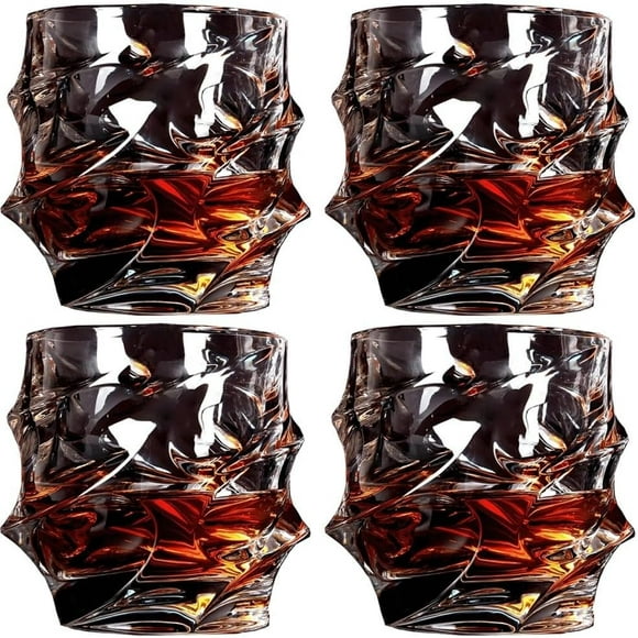 Storm Japanese Crystal Whisky Glass, Old Fashioned Whiskey Glasses, Unique Cognac Glasses, Bourbon Gifts for Men, Heavy Crystal Bar Glassware, Rocks Glasses Set, Cigar Ashtray