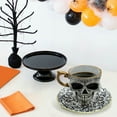 thumbnail image 4 of Artículos de cocina, tazas, taza de café con calavera, juego de taza de café con calavera y platillo, taza de té gótica con adornos dorados, taza de café con calavera, regalo de Halloween, ideal para, 4 of 6