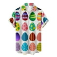 thumbnail image 3 of DDAPJ pyju Hawaiian Shirts for Men Funny Easter Egg Printed Short Sleeve Lapel Button Down Shirts Egg Hunt Themed Party Shirt Summer Holiday Tops Clearance Sale Light Blue XL, 3 of 5