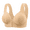 Beige, variant on Women's Comfort Front Closure Thin Bra - Solid Color Large Size Elastic Underwear for Casual Daily Life Black 46