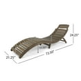 thumbnail image 6 of LAHAINA WOOD FOLDABLE CHAISE LOUNGE - GREY,Wood Main Material,72.75” W x 21.25” D x 24.00” H. Suitable for outdoor courtyards and Suitable for balconies, 6 of 15