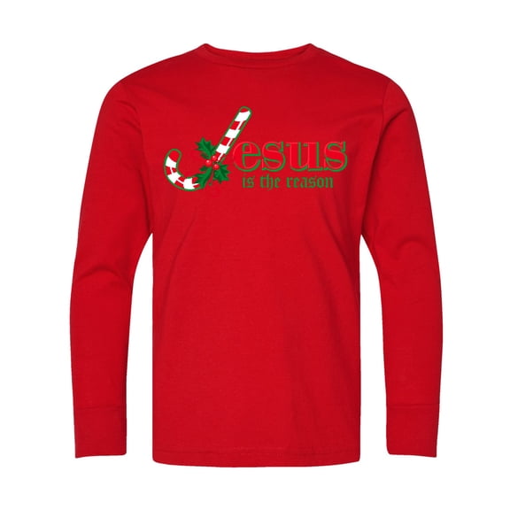 Inktastic Candy Cane Jesus Long Sleeve Youth T-Shirt