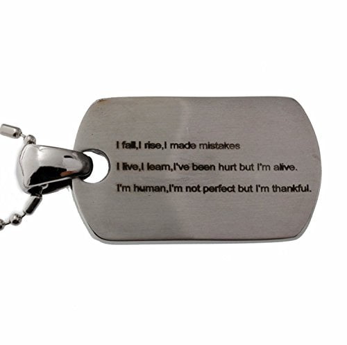 R.H. Jewelry Stainless-steel Mens Dog Tag Dragon Sentiment Pendant Necklace