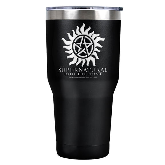 Supernatural Anti Possession Symbol Stainless Steel Tumbler 30 oz Coffee Travel Cup, Vacuum Insulated & Double Wall with Leakproof Sliding Lid
